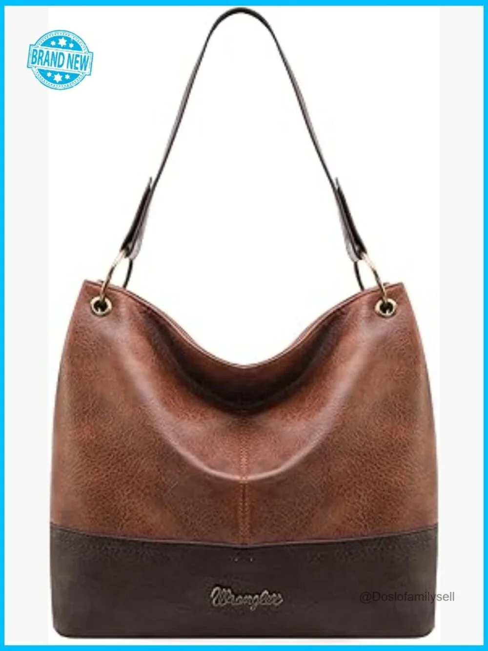 Vegan Leather Hobo Bag Top Handle Shoulder Purse Handbag Two Tone Vintage